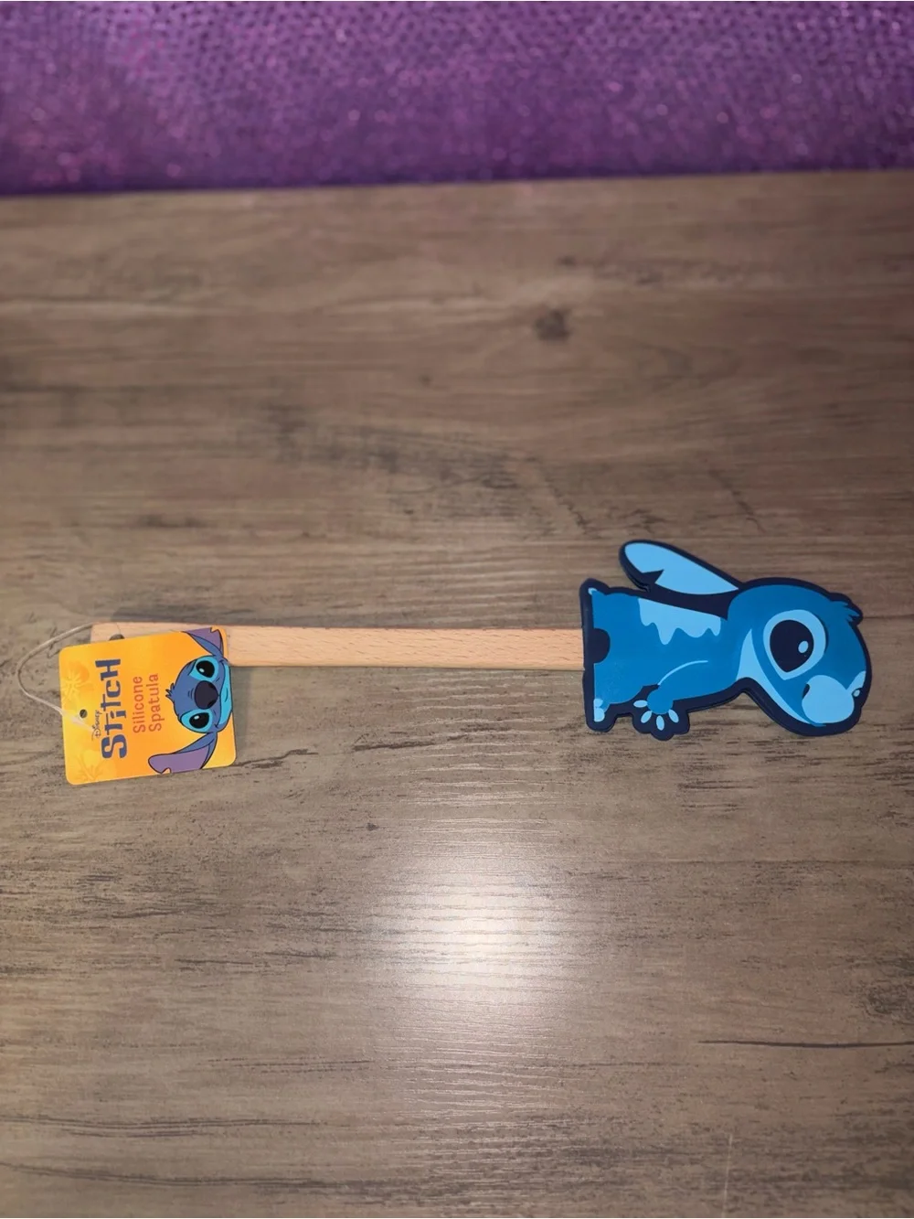 🏝️🎉 Disney Stitch Silicone Spatula Wooden Handle Kitchen Utensil NWT Blue